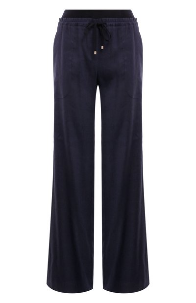 Брюки изо льна и вискозы LORENA ANTONIAZZI темно-синего цвета по цене 77100 руб., арт. P2352PA43A/3347, фото 1 Брюки изо льна и вискозы LORENA ANTONIAZZI, арт. P2352PA43A/3347, фото 1