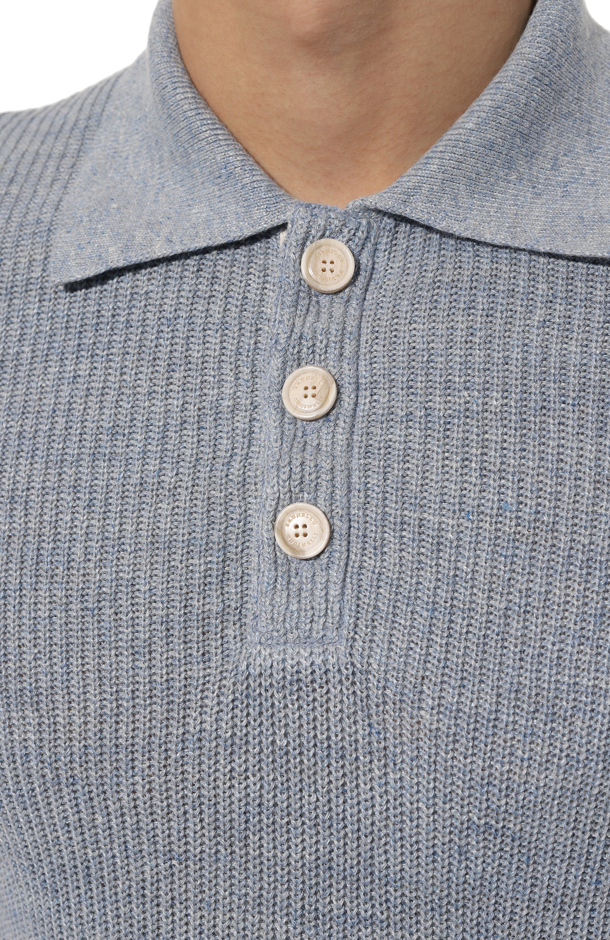 Поло изо льна и хлопка BRUNELLO CUCINELLI, арт. M2L70B2292, фото 5