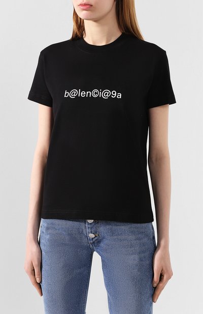 Хлопковая футболка BALENCIAGA черного цвета по цене 26900 руб., арт. 612964/TIV50, фото 3 Хлопковая футболка BALENCIAGA, арт. 612964/TIV50, фото 3