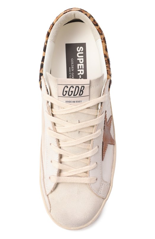 Кожаные кеды Super-Star Golden Goose Deluxe Brand GWF01042.F008167 Кремовый  GWF01042.F008167 Фото 6