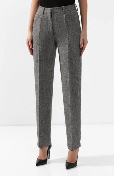 Шерстяные брюки VICTORIA BECKHAM серого цвета по цене 95300 руб., арт. TR 0VR 21011C, фото 3 Шерстяные брюки VICTORIA BECKHAM, арт. TR 0VR 21011C, фото 3