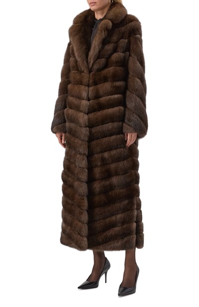 Шуба из соболя VICTORIA KUSENKOVA темно-коричневого цвета по цене 8987000 руб., арт. 703300004546, фото 3 Шуба из соболя VICTORIA KUSENKOVA, арт. 703300004546, фото 3