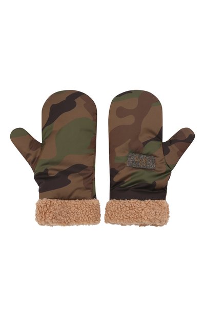 Пуховые варежки IL GUFO хаки цвета по цене 9630 руб., арт. A21GS040N4019/2A-4A, фото 2 Пуховые варежки IL GUFO, арт. A21GS040N4019/2A-4A, фото 2