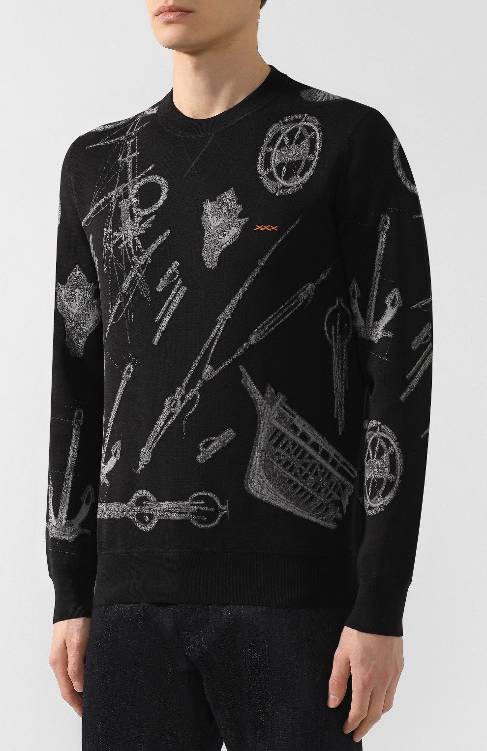 Свитшот из смеси хлопка и шелка ZEGNA, арт. CSF91/110, фото 3