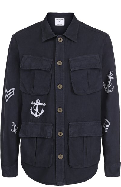 Френч из смеси хлопка и льна с принтом THE EDITOR, арт. E2.2447T12/5518, фото 1