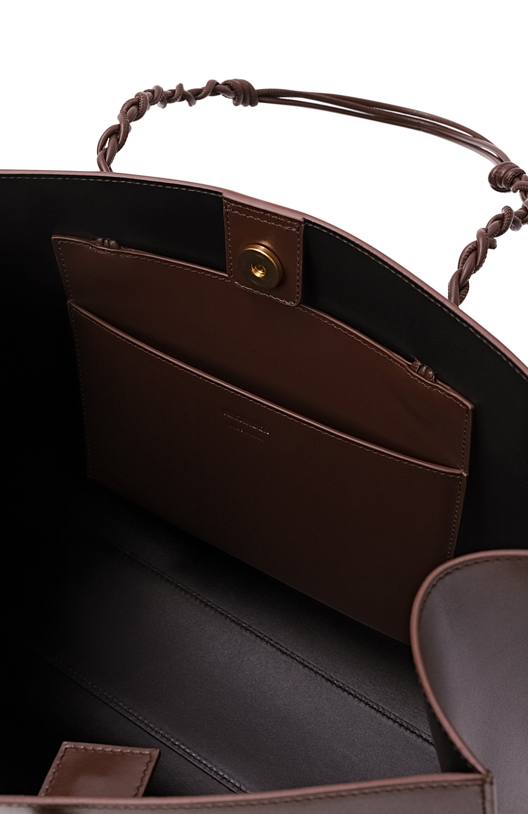 Сумка-тоут tangle JIL SANDER темно-коричневого цвета по цене 216500 руб., арт. J07WC0039/P4841, фото 5 Сумка-тоут tangle JIL SANDER, арт. J07WC0039/P4841, фото 5