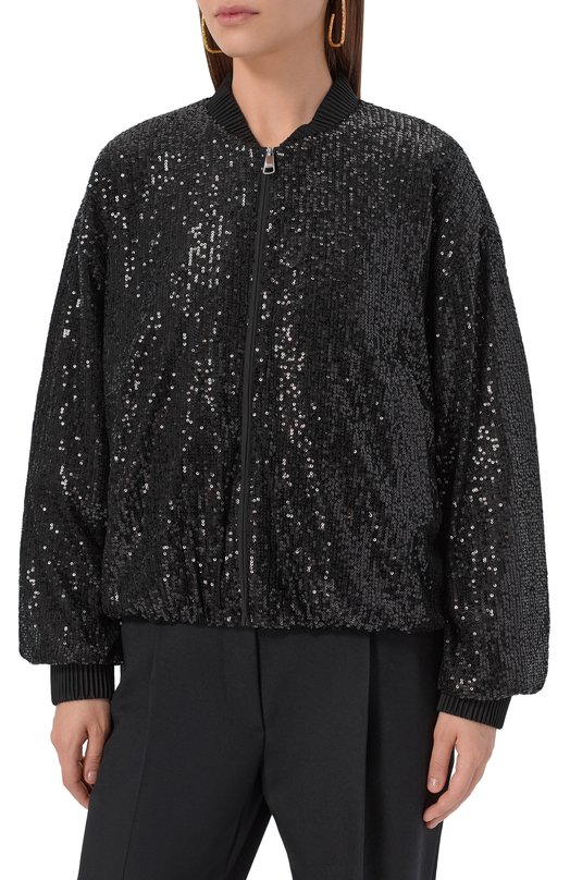 Бомбер с отделкой пайетками BOSS Orange 50548336 Чёрный  50548336 Фото 3