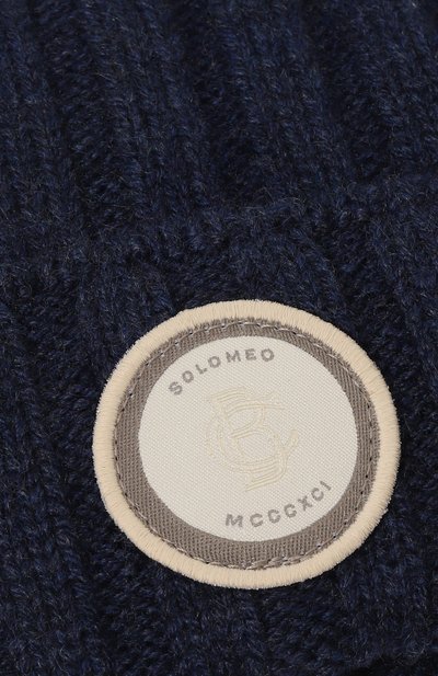 Кашемировая шапка BRUNELLO CUCINELLI темно-синего цвета по цене 25250 руб., арт. B22M90040B, фото 3 Кашемировая шапка BRUNELLO CUCINELLI, арт. B22M90040B, фото 3