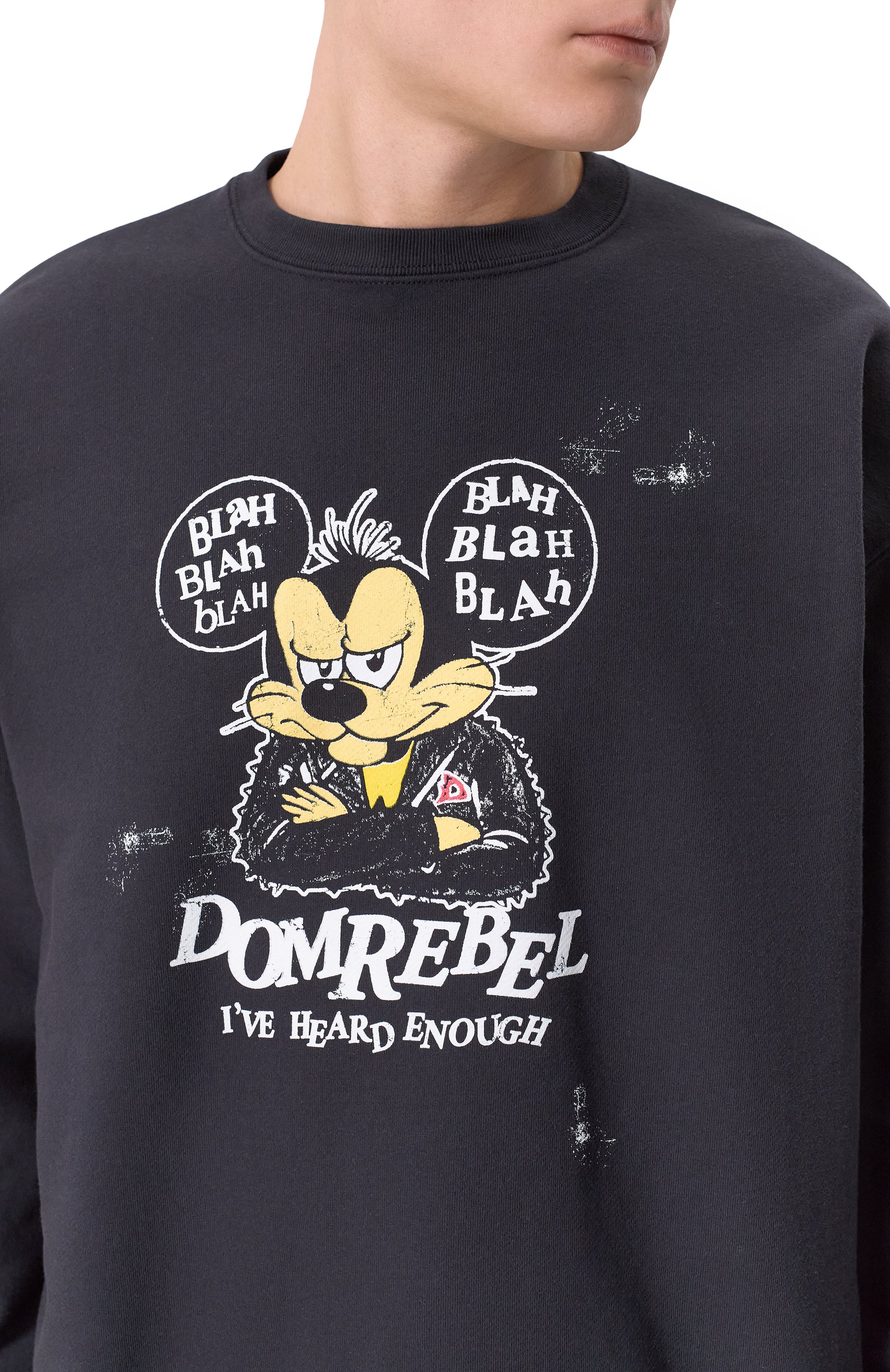 Хлопковый свитшот DOMREBEL черного цвета по цене 39900 руб., арт. M BLABLA/SWEATSHIRT, фото 5 Хлопковый свитшот DOMREBEL, арт. M BLABLA/SWEATSHIRT, фото 5