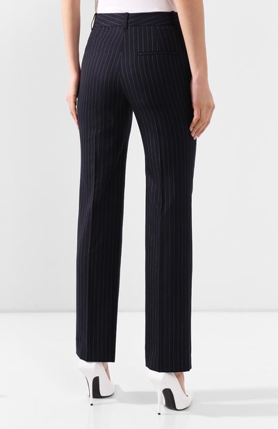 Шерстяные брюки VICTORIA BECKHAM темно-синего цвета по цене 106500 руб., арт. 1220WTR001203C, фото 4 Шерстяные брюки VICTORIA BECKHAM, арт. 1220WTR001203C, фото 4