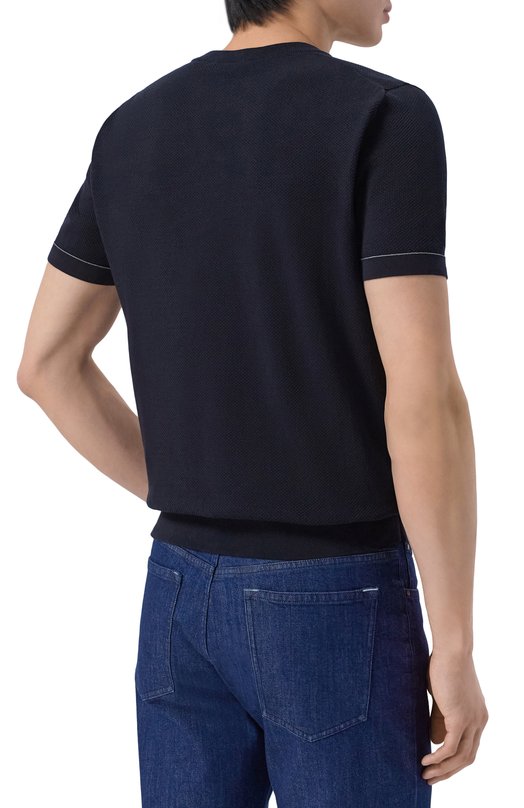 Хлопковый джемпер Brioni UMR00L/P0K15 Синий  UMR00L/P0K15 Фото 4