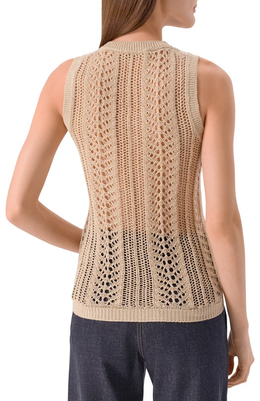 Топ изо льна и хлопка MVST WS59-1531MU Бежевый  WS59-1531MU Фото 4