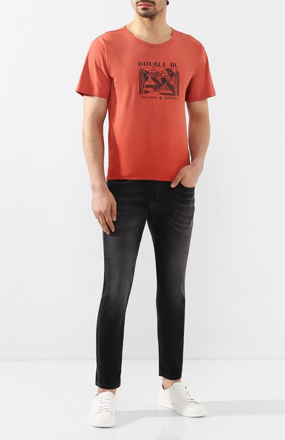 Хлопковая футболка RRL красного цвета по цене 16350 руб., арт. 782775286, фото 2 Хлопковая футболка RRL, арт. 782775286, фото 2