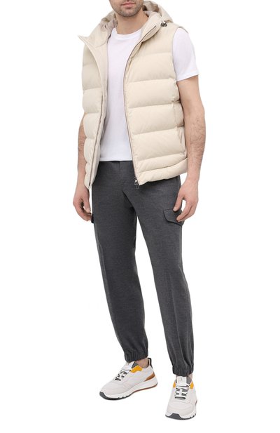 Комбинированные кроссовки BRUNELLO CUCINELLI белого цвета по цене 106000 руб., арт. MZUSWB0262, фото 2 Комбинированные кроссовки BRUNELLO CUCINELLI, арт. MZUSWB0262, фото 2