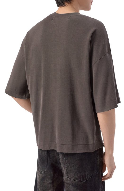 Хлопковая футболка Isabel Benenato UK64S26 Хаки  UK64S26 Фото 4