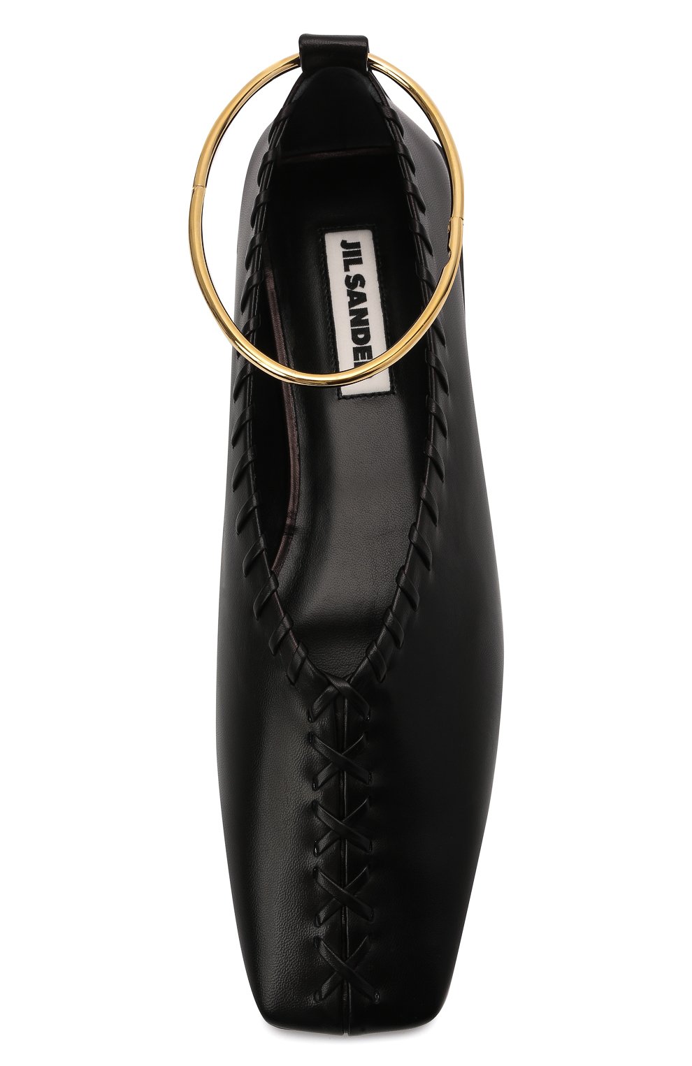 Кожаные балетки JIL SANDER черного цвета по цене 68500 руб., арт. JS30217A-13040, фото 6 Кожаные балетки JIL SANDER, арт. JS30217A-13040, фото 6