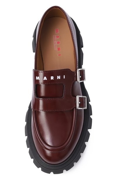 Кожаные лоферы MARNI бордового цвета по цене 31350 руб., арт. 83826/VAR2_001, фото 4 Кожаные лоферы MARNI, арт. 83826/VAR2_001, фото 4