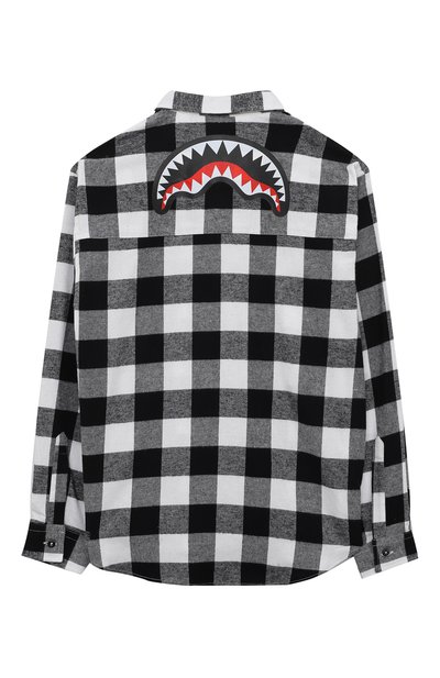 Хлопковая рубашка SPRAYGROUND черно-белого цвета по цене 18000 руб., арт. SPY970BLK, фото 2 Хлопковая рубашка SPRAYGROUND, арт. SPY970BLK, фото 2