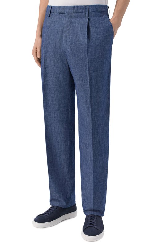 Хлопковые брюки Boglioli 80930W/SB6016 Синий  80930W/SB6016 Фото 3