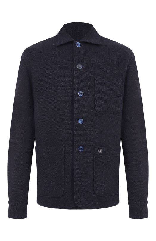 Куртка-рубашка из шерсти и кашемира Stefano Ricci SP007986/WC005R Синий SP007986/WC005R