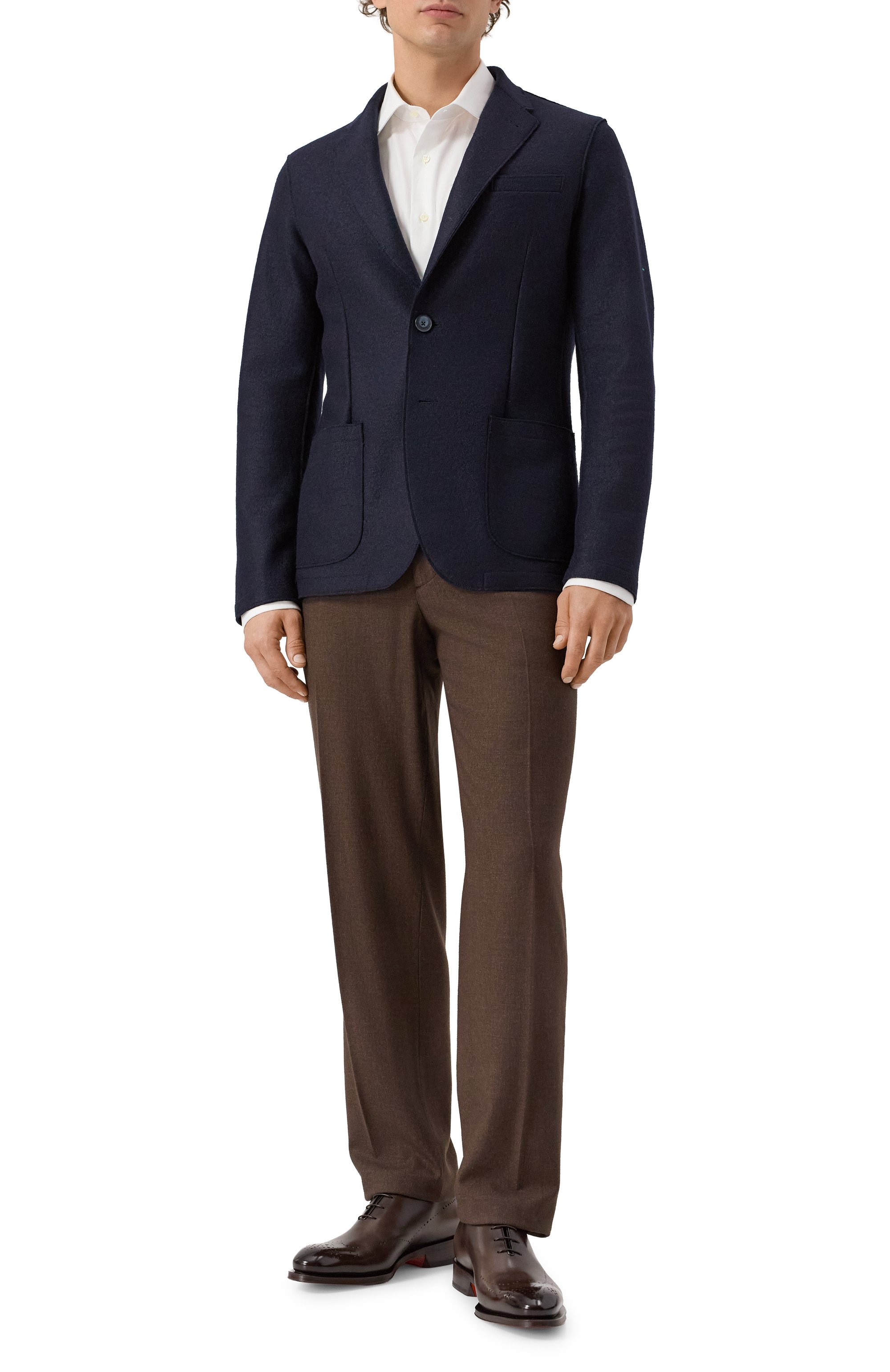 Шерстяной пиджак HERNO темно-синего цвета по цене 98000 руб., арт. GA00019UR/33372, фото 2 Шерстяной пиджак HERNO, арт. GA00019UR/33372, фото 2