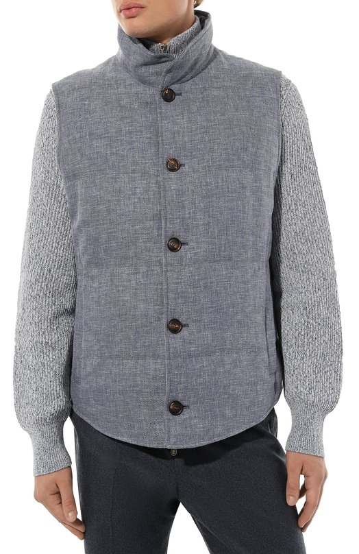 Пуховый жилет Brunello Cucinelli MD4951852 Синий  MD4951852 Фото 3