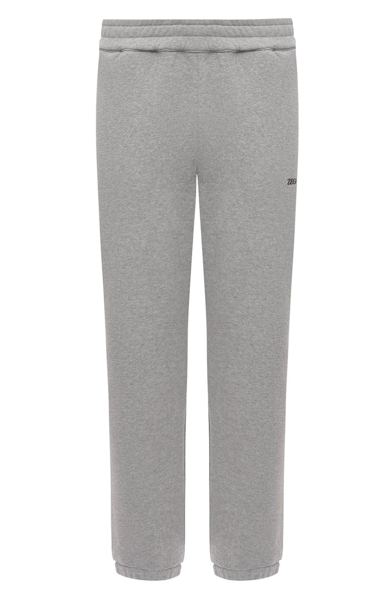 Мужские хлопковые джоггеры ZEGNA серого цвета, арт. UD522A7/DPA7 | Фото 1 (Длина (брюки, джинсы): Стандартные; Материал внешний: Хлопок; Силуэт М (брюки): Джоггеры; Стили: Спорт-шик; Автоматизация состава: Проставлено; Автоматизация ТО: Проставлено)