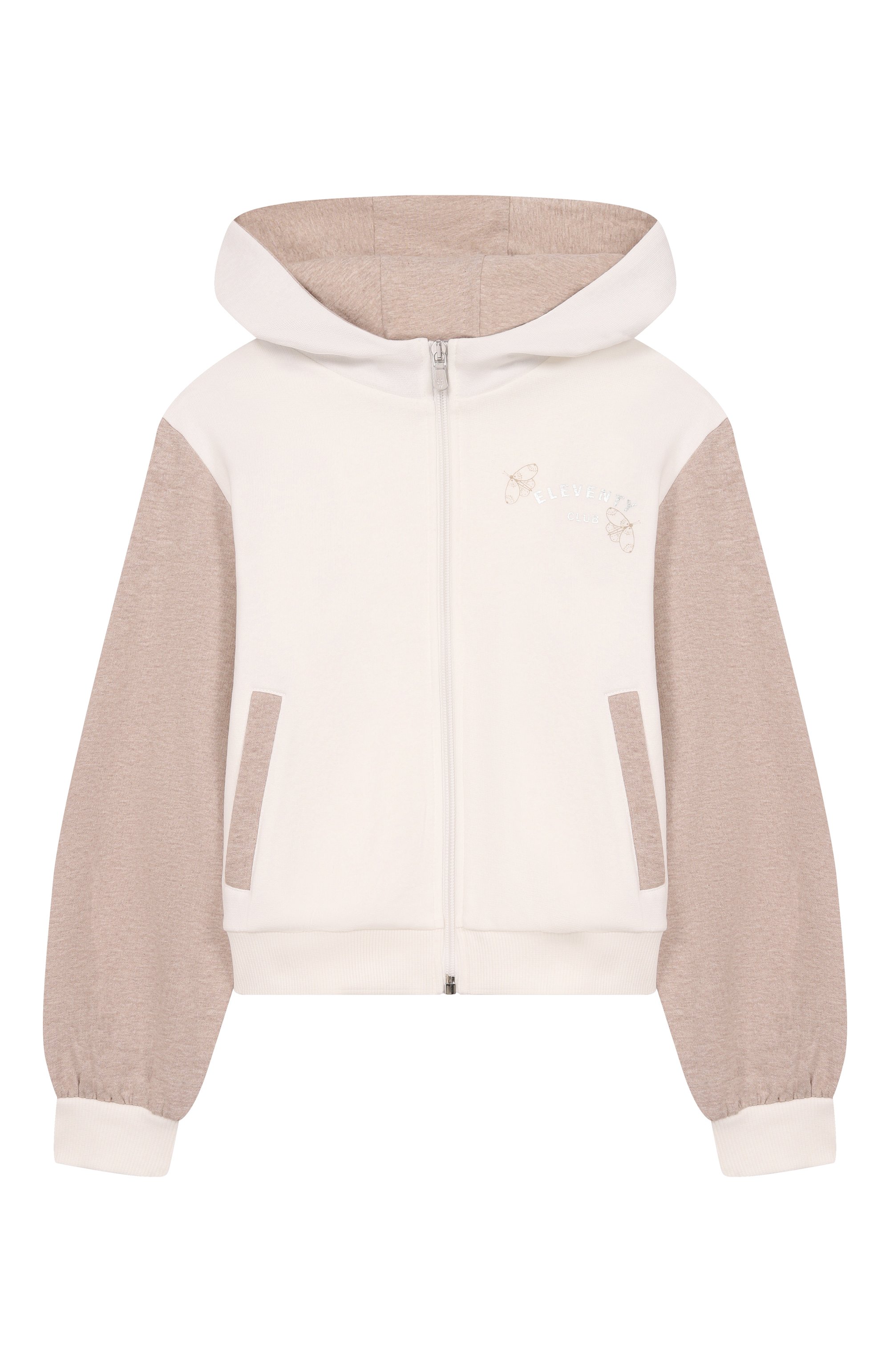 Хлопковая толстовка ELEVENTY кремового цвета по цене 22500 руб., арт. EY4A10/Z3713_001, фото 1 Хлопковая толстовка ELEVENTY, арт. EY4A10/Z3713_001, фото 1