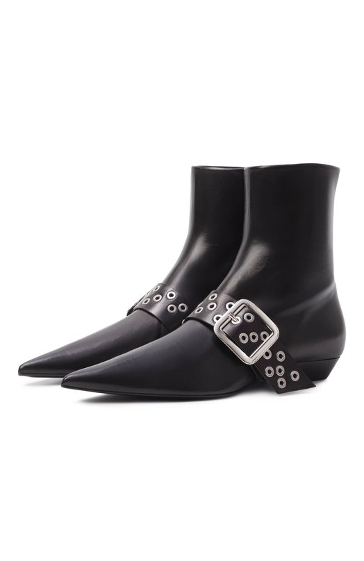 Кожаные ботильоны Jil Sander J15WU0105/P8226 Чёрный J15WU0105/P8226