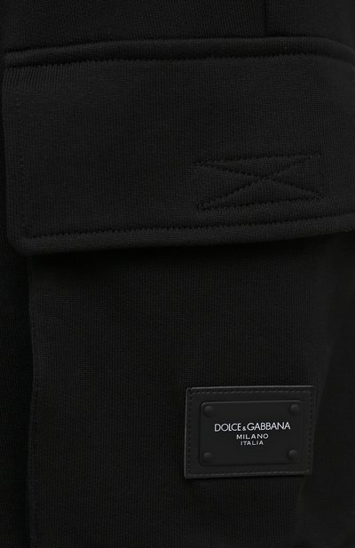 Хлопковые шорты DOLCE & GABBANA черного цвета по цене 65300 руб., арт. GYSJAT/FU7DU, фото 5 Хлопковые шорты DOLCE & GABBANA, арт. GYSJAT/FU7DU, фото 5