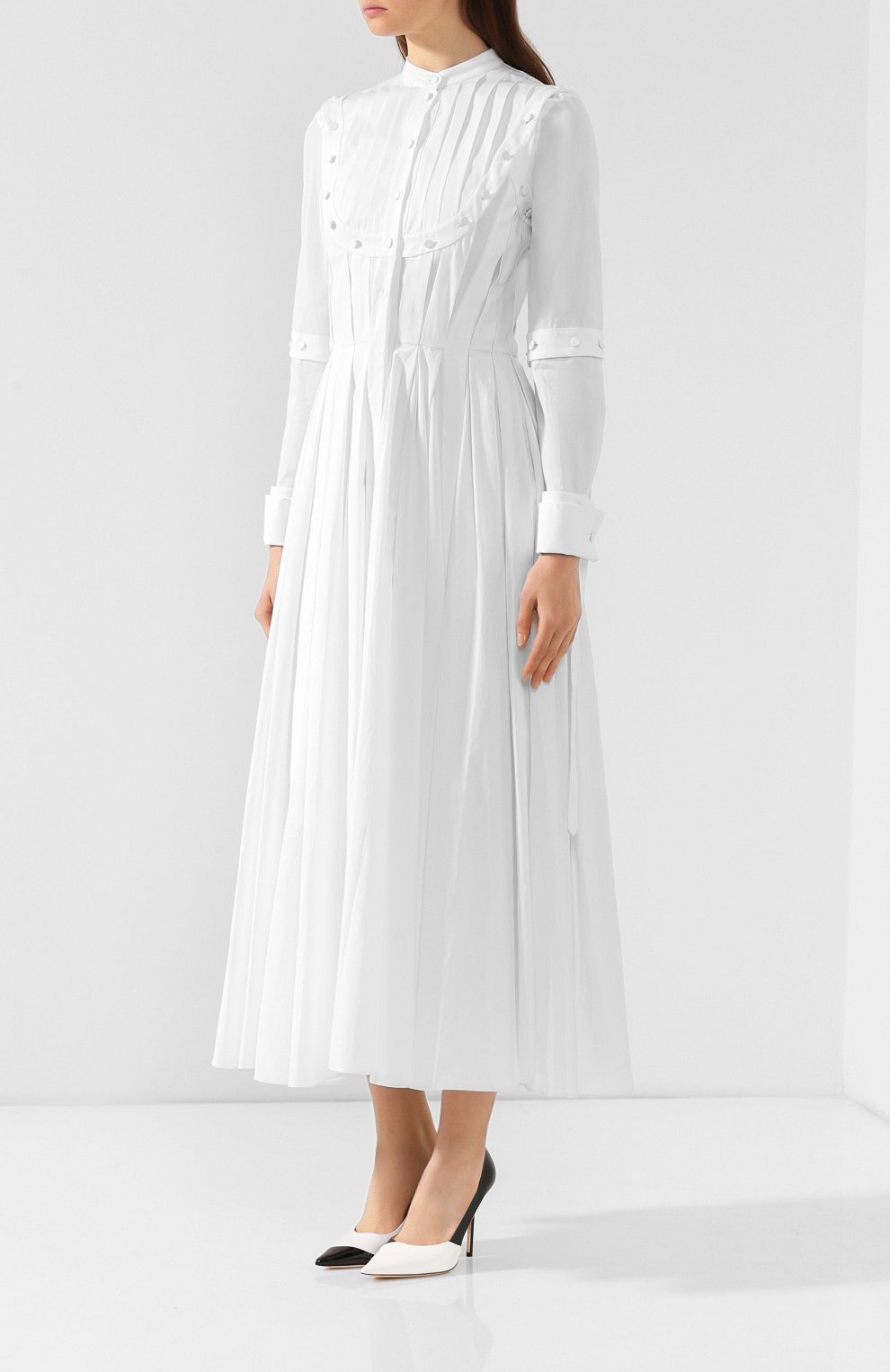 Хлопковое платье ALEXANDER MCQUEEN белого цвета по цене 419500 руб., арт. 596429/QAAAD, фото 3 Хлопковое платье ALEXANDER MCQUEEN, арт. 596429/QAAAD, фото 3