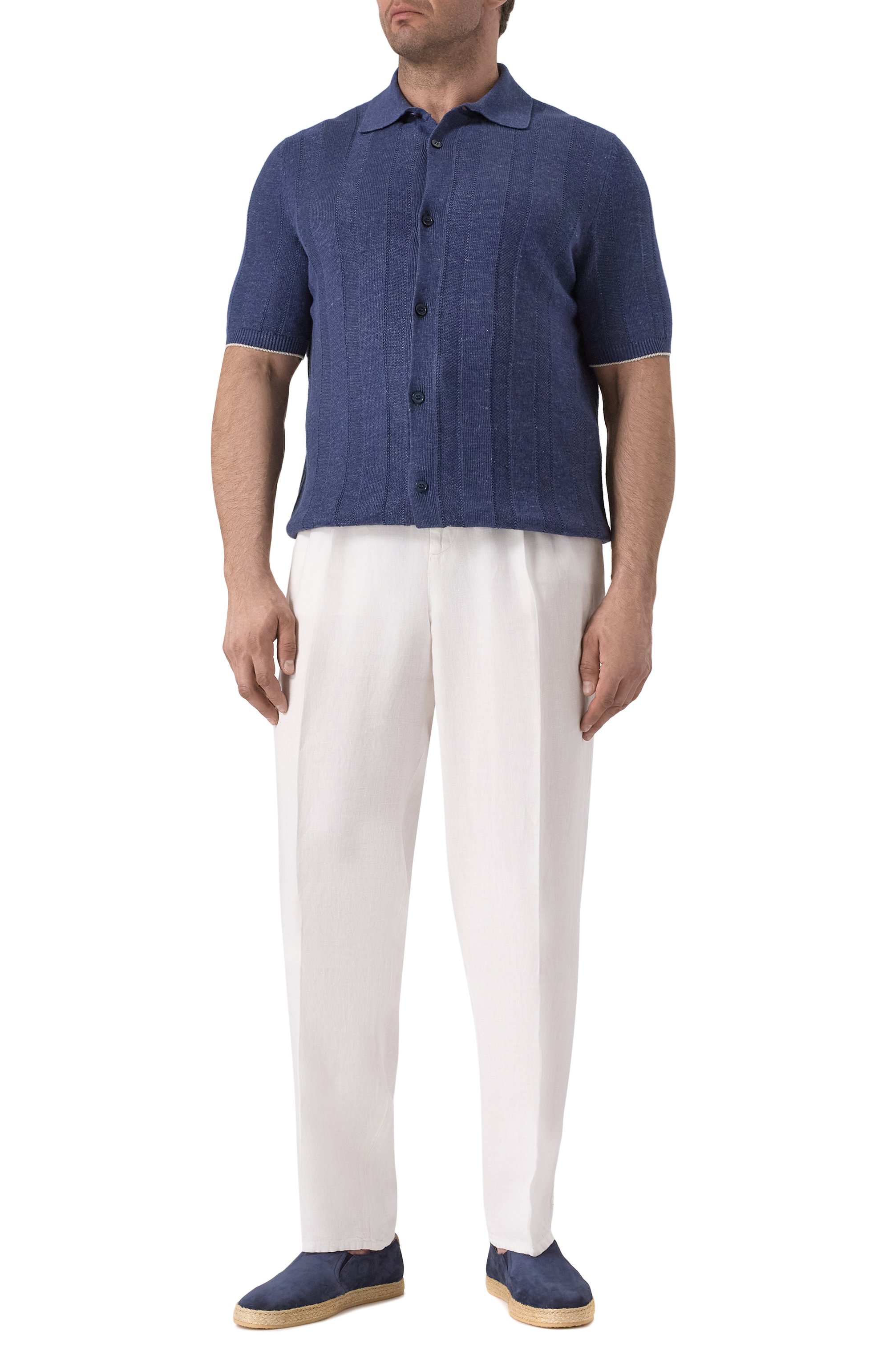 Рубашка изо льна и хлопка BRUNELLO CUCINELLI, арт. M2L707805, фото 2