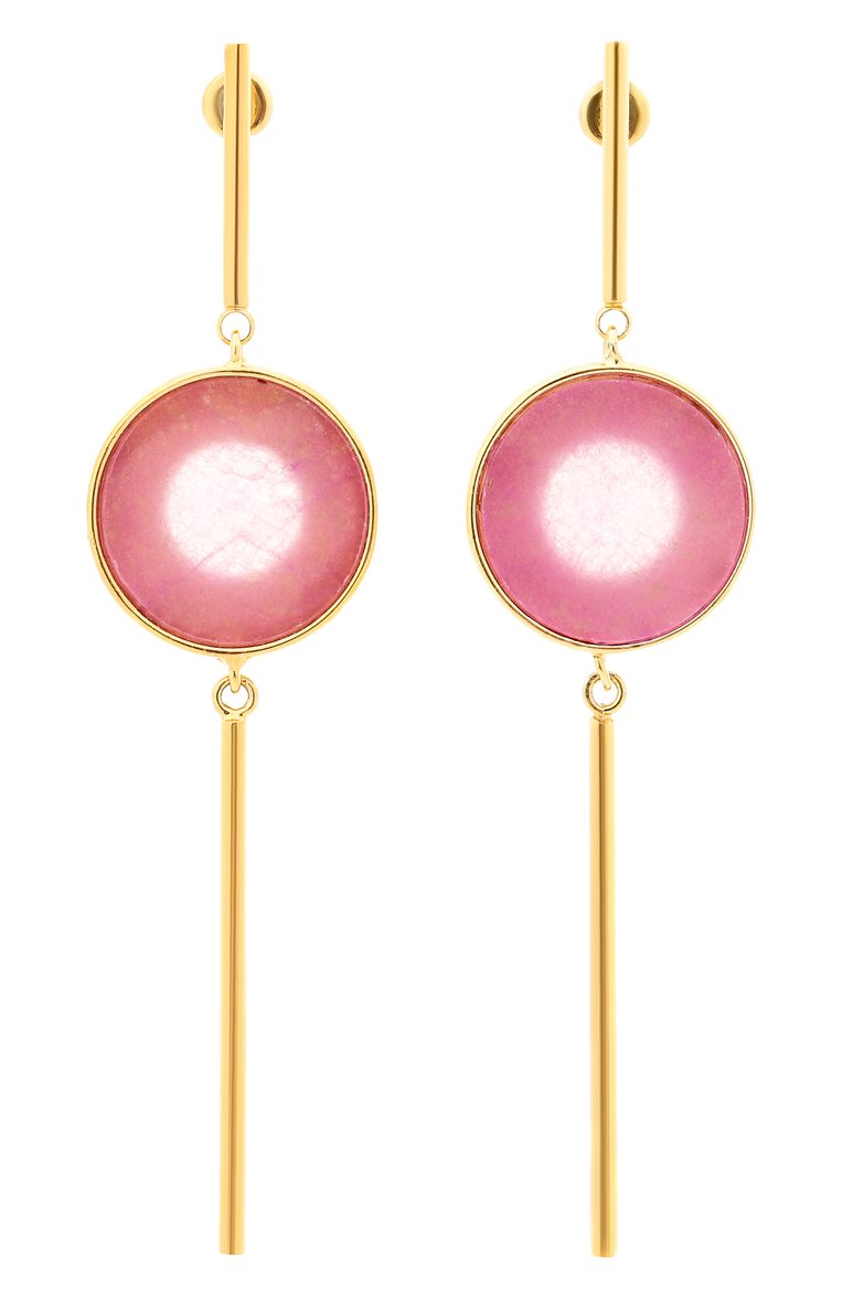 Женские серьги CRYSTALLINE JEWELLERY розового цвета, арт. 393E | Фото 1 (Региональные ограничения белый список (Axapta Mercury): Не проставлено; Нос: Не проставлено; Материал: Камень, Металл)