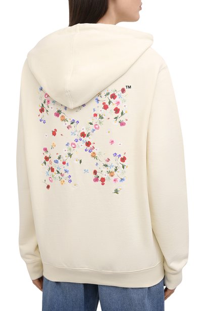 Хлопковое худи OFF-WHITE бежевого цвета по цене 67100 руб., арт. 0WBB035R21JER003, фото 4 Хлопковое худи OFF-WHITE, арт. 0WBB035R21JER003, фото 4