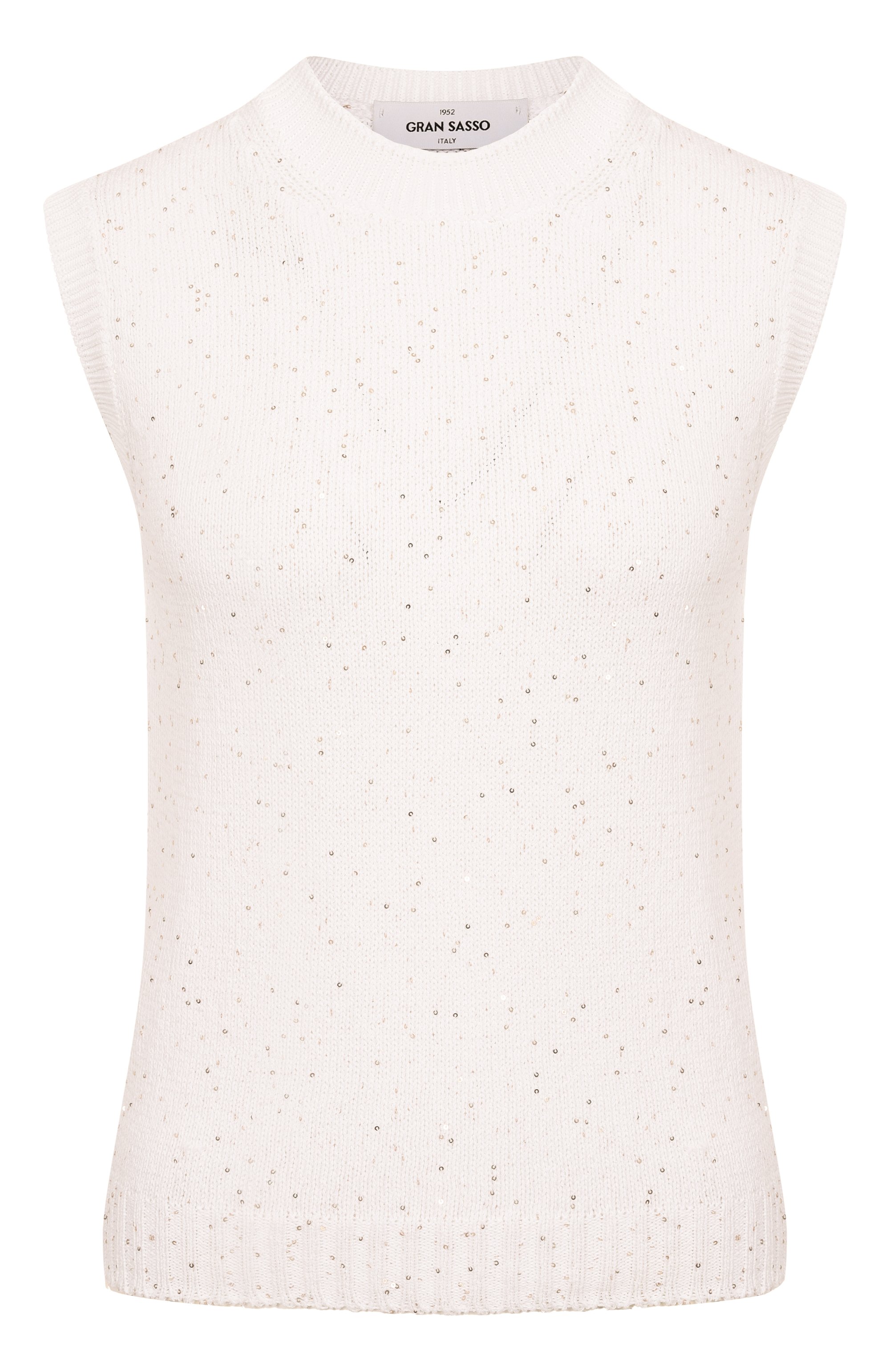 Хлопковый топ GRAN SASSO белого цвета по цене 33550 руб., арт. 13210/32401, фото 1 Хлопковый топ GRAN SASSO, арт. 13210/32401, фото 1