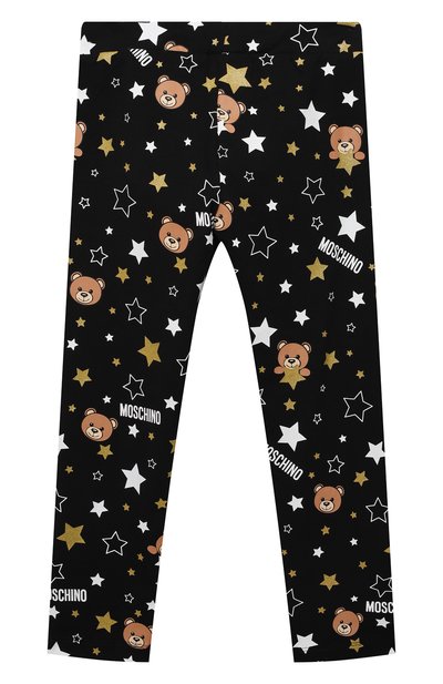 Хлопковые леггинсы MOSCHINO черного цвета по цене 9950 руб., арт. H4P03U/LBB75/4A-8A, фото 2 Хлопковые леггинсы MOSCHINO, арт. H4P03U/LBB75/4A-8A, фото 2