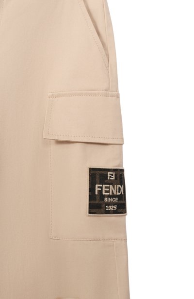 Хлопковые джоггеры FENDI кремового цвета по цене 78650 руб., арт. JMF600/AS5Y/8A-12+, фото 3 Хлопковые джоггеры FENDI, арт. JMF600/AS5Y/8A-12+, фото 3