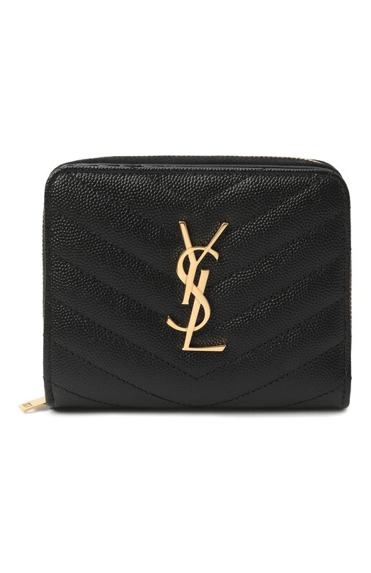 Кожаный кошелек Saint Laurent 668288/B0W01 Чёрный 668288/B0W01