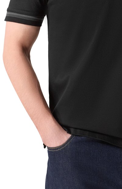 Хлопковое поло BOSS черного цвета по цене 19950 руб., арт. 50554529, фото 5 Хлопковое поло BOSS, арт. 50554529, фото 5