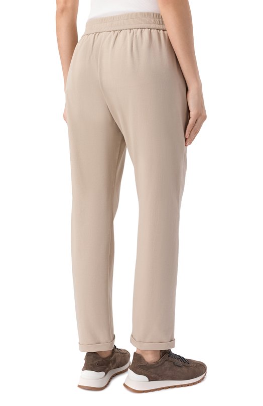 Хлопковые брюки Brunello Cucinelli MH827FB799 Бежевый  MH827FB799 Фото 4