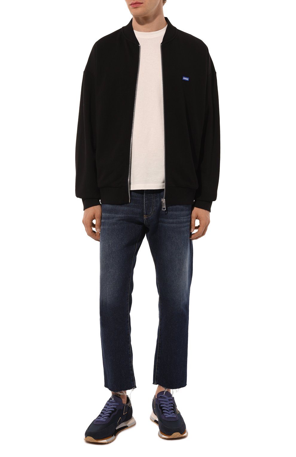 Хлопковая толстовка HUGO BLUE черного цвета по цене 17950 руб., арт. 50522366, фото 2 Хлопковая толстовка HUGO BLUE, арт. 50522366, фото 2