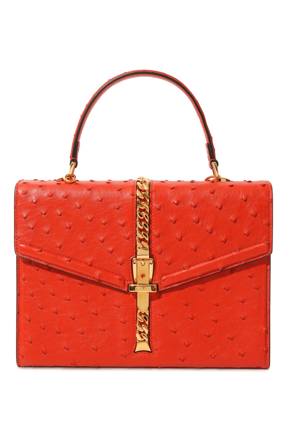 Сумка sylvie 1969 small из кожи страуса GUCCI, арт. 602781 EY00G, фото 1