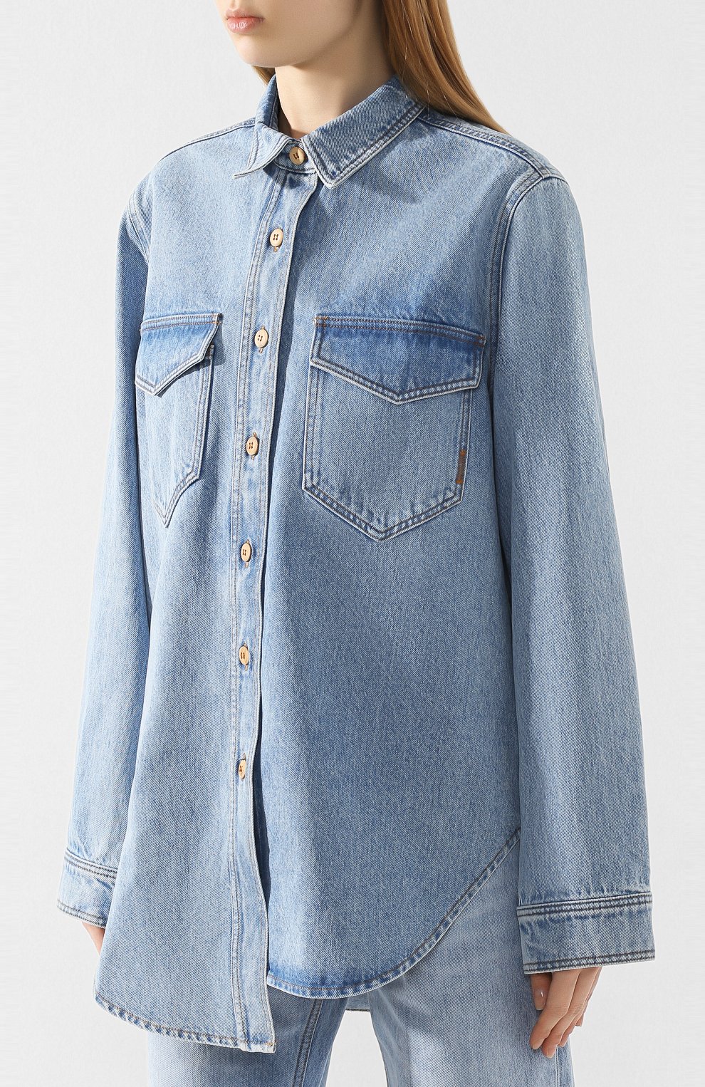 Джинсовая рубашка NANUSHKA, арт. S0LI_BLUE WASH_RIGID DENIM, фото 3