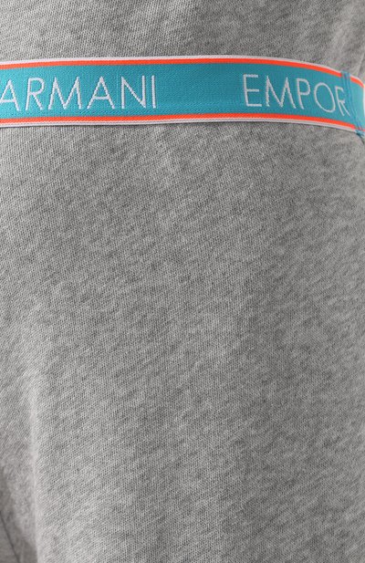 Хлопковые джоггеры EMPORIO ARMANI серого цвета по цене 9920 руб., арт. 163832/0P287, фото 5 Хлопковые джоггеры EMPORIO ARMANI, арт. 163832/0P287, фото 5