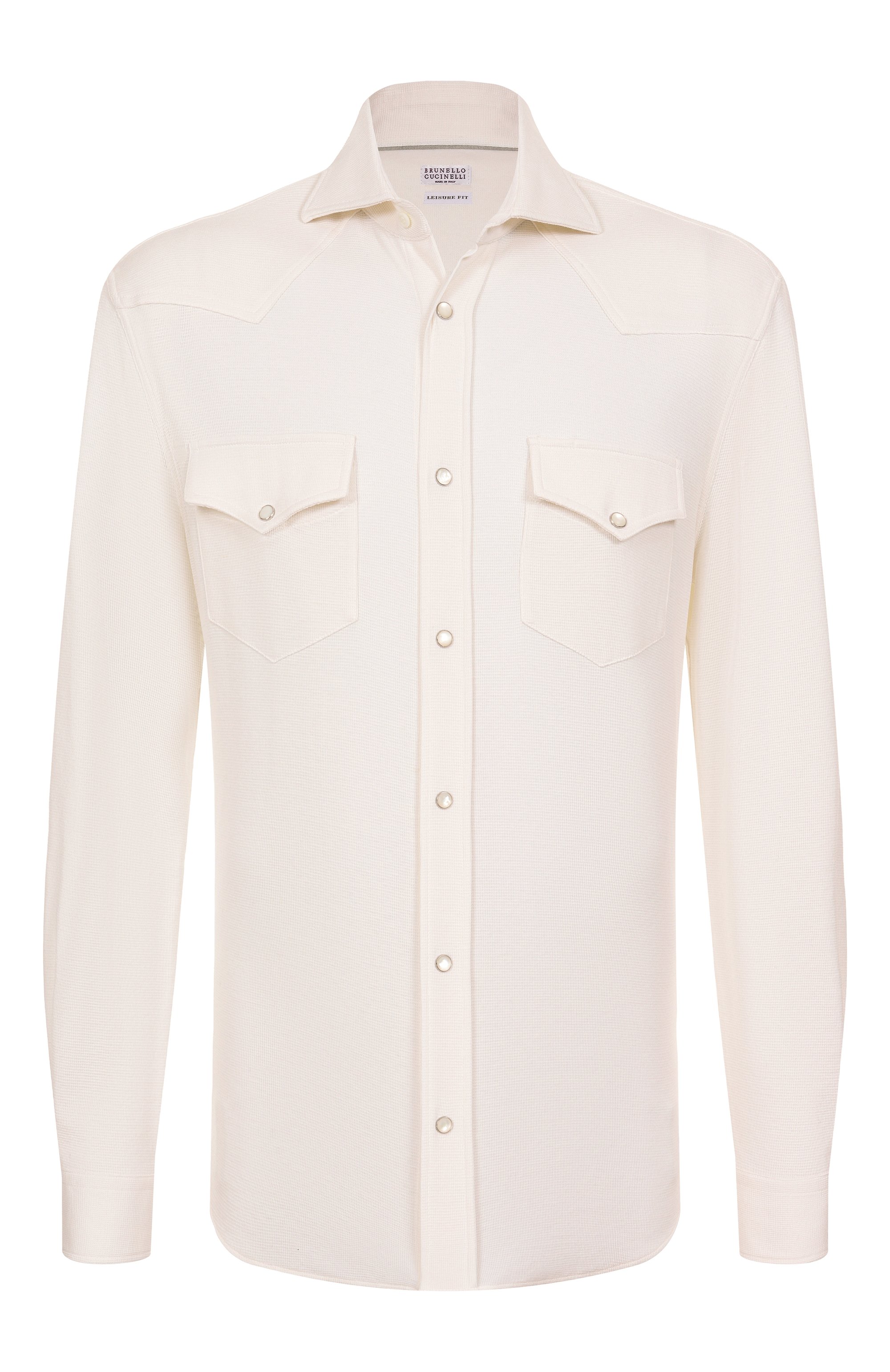 Рубашка из хлопка и шелка BRUNELLO CUCINELLI, арт. MW8666666, фото 1