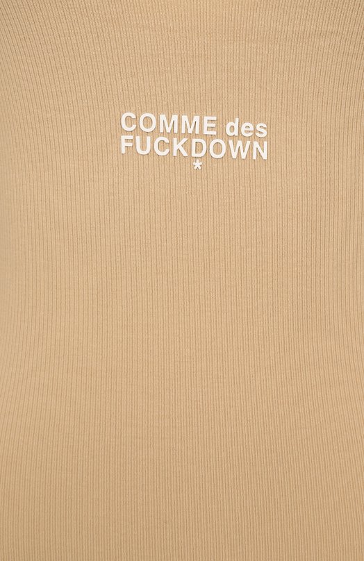 Хлопковое платье Comme des Fuckdown CFABW01252 Бежевый  CFABW01252 Фото 6