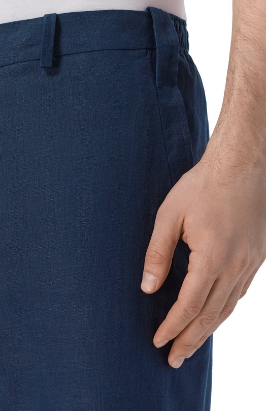Льняные брюки Kiton UPKN088K0708H Синий  UPKN088K0708H Фото 5
