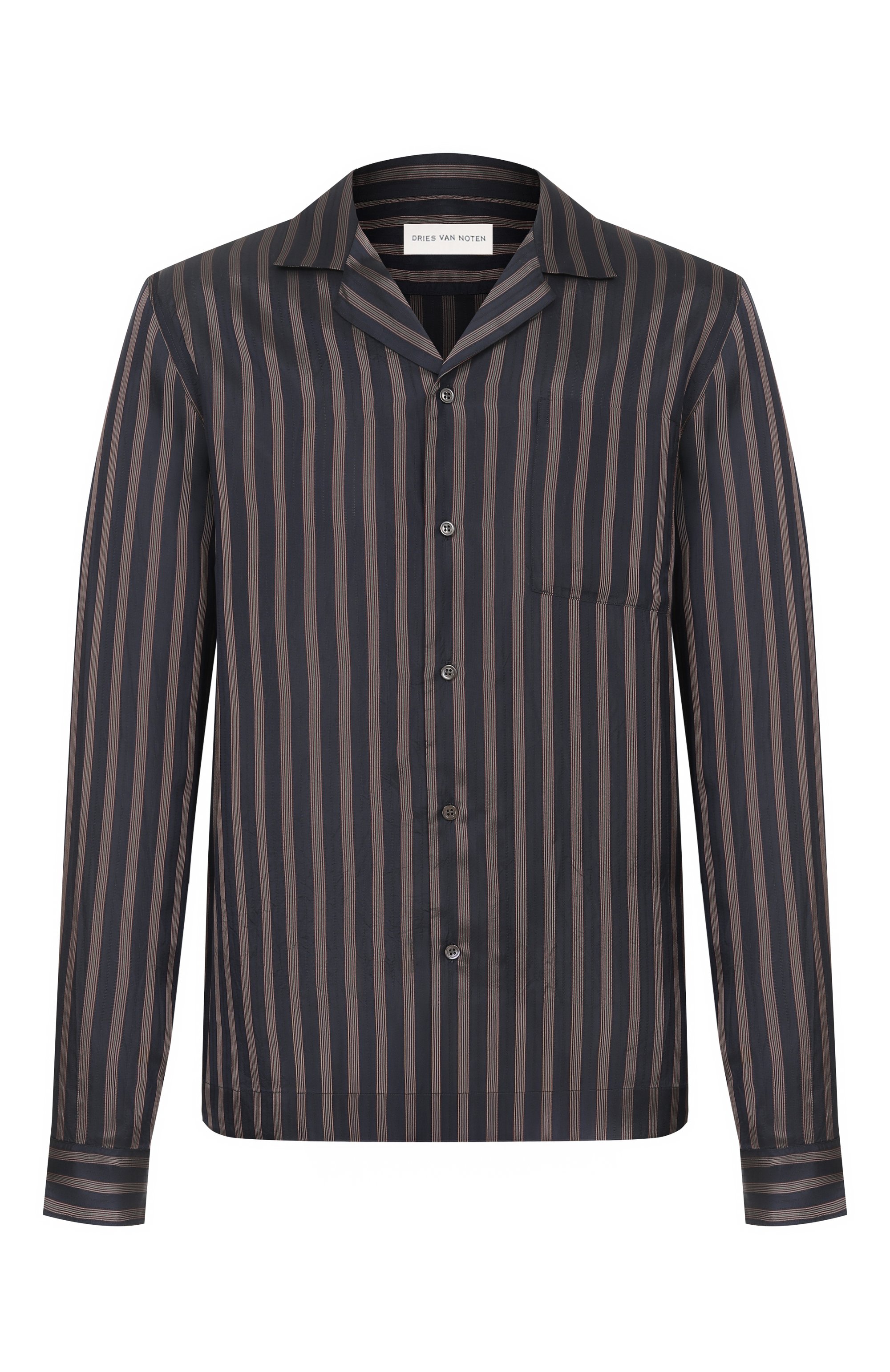 Рубашка DRIES VAN NOTEN темно-синего цвета по цене 64850 руб., арт. 020781/3276, фото 1 Рубашка DRIES VAN NOTEN, арт. 020781/3276, фото 1
