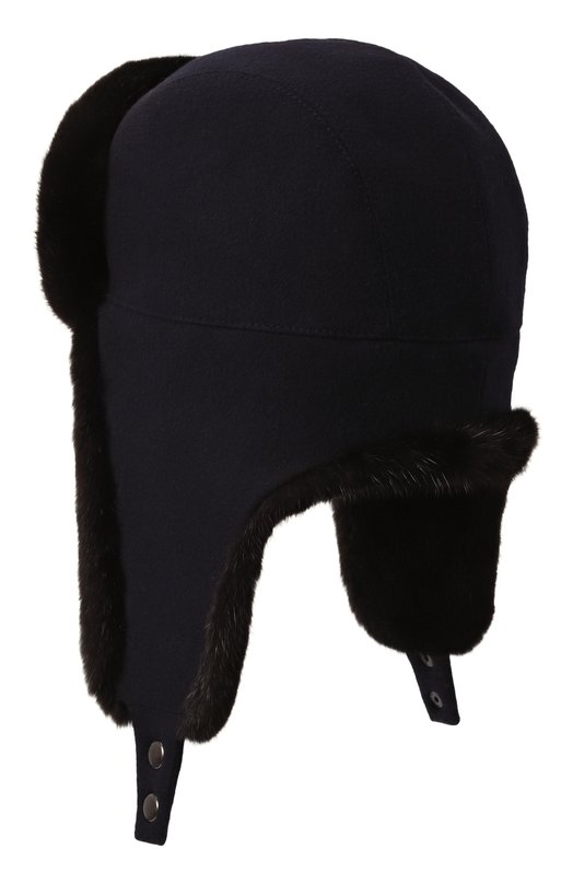 Шапка-ушанка с отделкой из норки VICTORIA KUSENKOVA 099102885153 Синий  099102885153 Фото 3