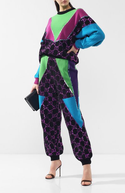 Шерстяные брюки с декоративной отделкой GUCCI, арт. 540189/X994A, фото 2